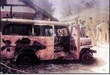 Graham Stains burned out Willis station wagon